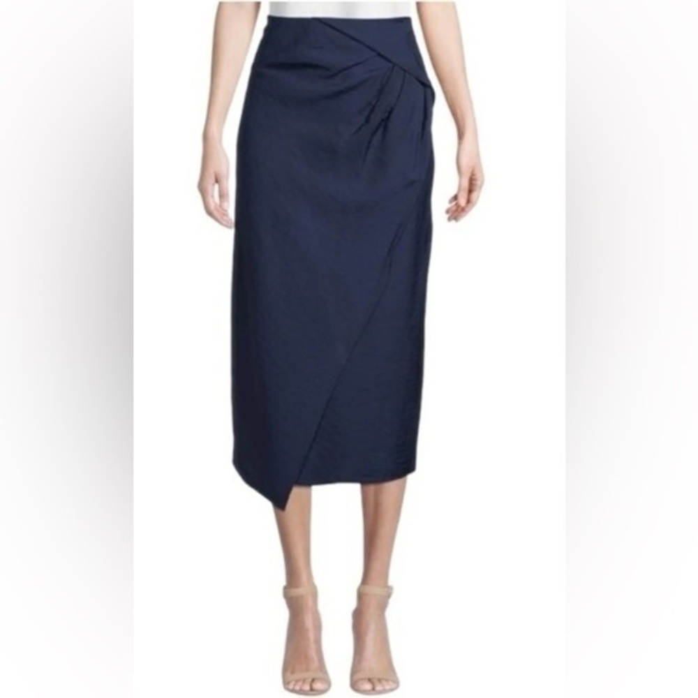 Vince faux wrap midi skirt.